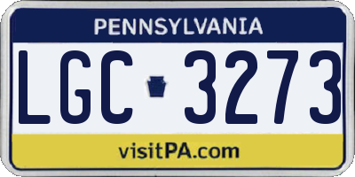 PA license plate LGC3273