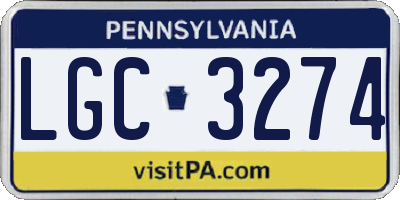 PA license plate LGC3274