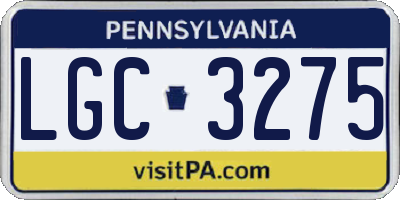 PA license plate LGC3275
