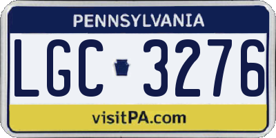 PA license plate LGC3276