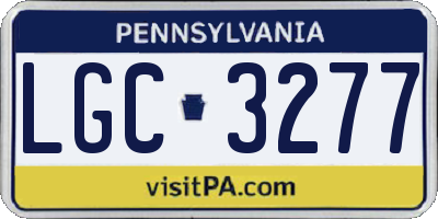 PA license plate LGC3277