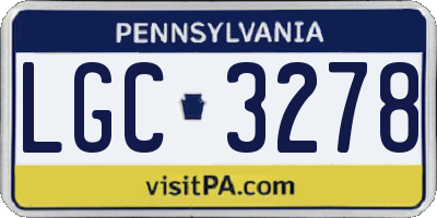 PA license plate LGC3278