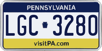 PA license plate LGC3280
