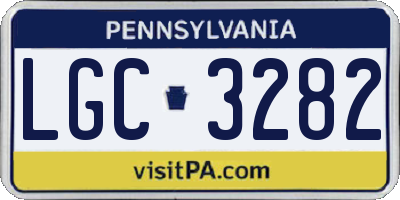 PA license plate LGC3282