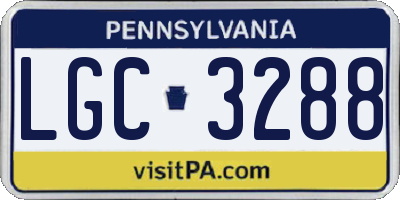 PA license plate LGC3288