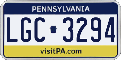 PA license plate LGC3294