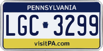 PA license plate LGC3299