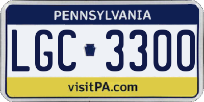 PA license plate LGC3300