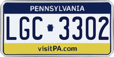 PA license plate LGC3302