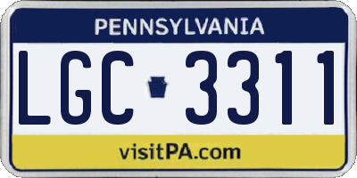 PA license plate LGC3311