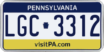 PA license plate LGC3312