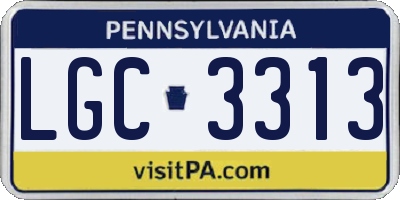PA license plate LGC3313