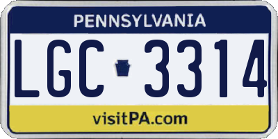 PA license plate LGC3314
