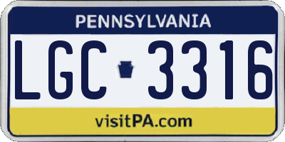 PA license plate LGC3316