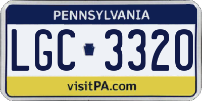 PA license plate LGC3320