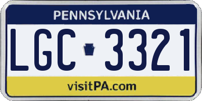 PA license plate LGC3321