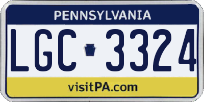 PA license plate LGC3324