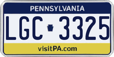 PA license plate LGC3325
