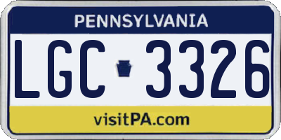 PA license plate LGC3326