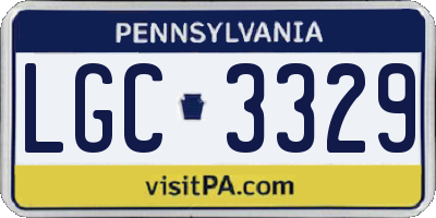 PA license plate LGC3329