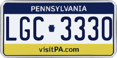 PA license plate LGC3330