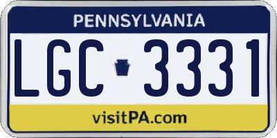 PA license plate LGC3331