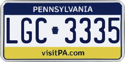 PA license plate LGC3335