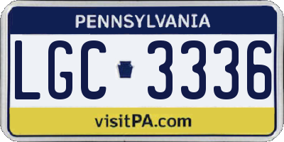 PA license plate LGC3336