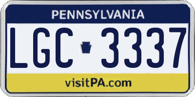 PA license plate LGC3337