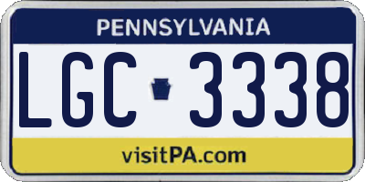PA license plate LGC3338