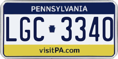 PA license plate LGC3340