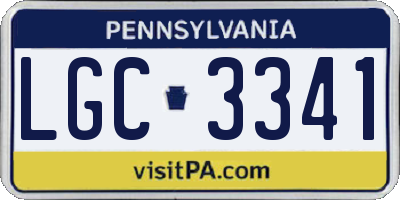 PA license plate LGC3341