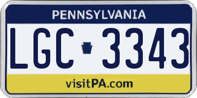 PA license plate LGC3343