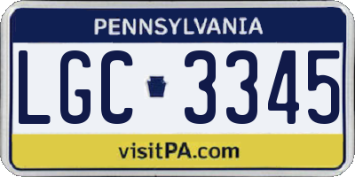 PA license plate LGC3345
