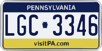 PA license plate LGC3346