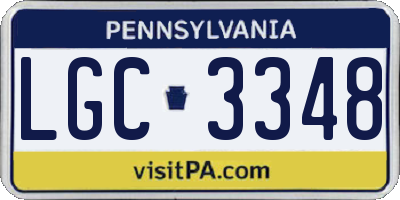 PA license plate LGC3348