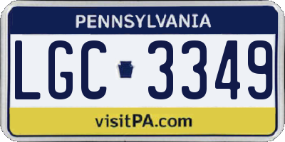 PA license plate LGC3349