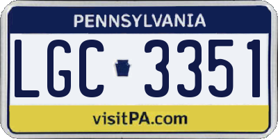PA license plate LGC3351