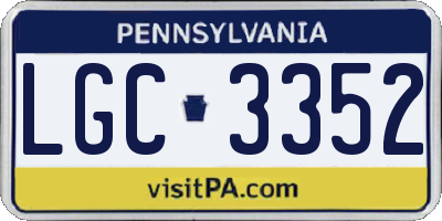 PA license plate LGC3352