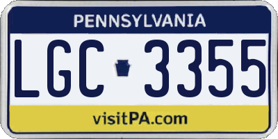 PA license plate LGC3355