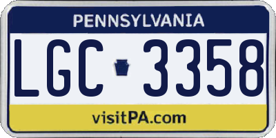PA license plate LGC3358