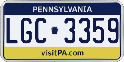 PA license plate LGC3359
