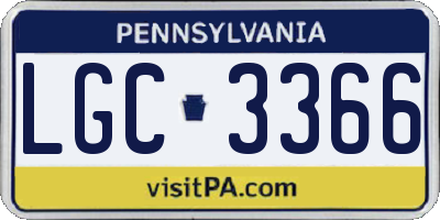 PA license plate LGC3366