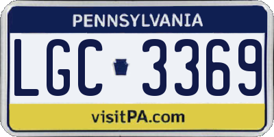 PA license plate LGC3369