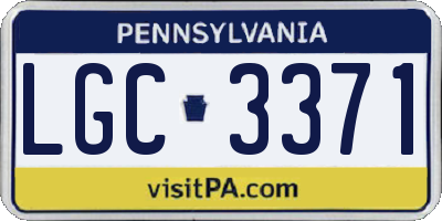 PA license plate LGC3371