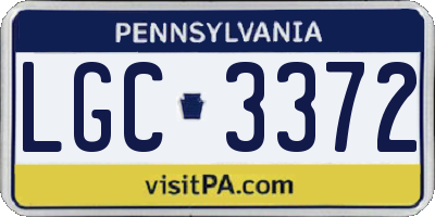 PA license plate LGC3372