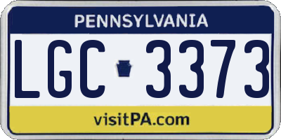 PA license plate LGC3373