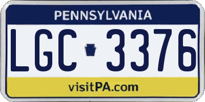 PA license plate LGC3376