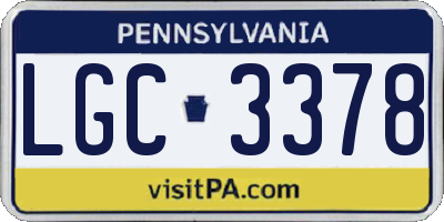 PA license plate LGC3378