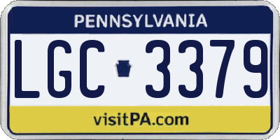 PA license plate LGC3379